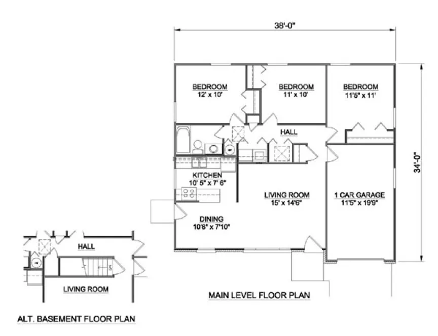 Main Floor Plan for House Plan #364129