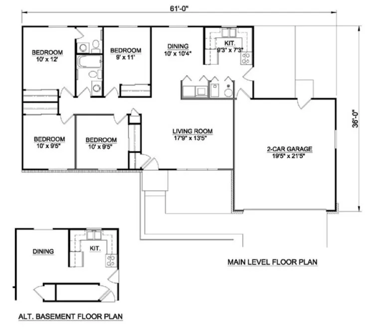 Main Floor Plan for House Plan #369129