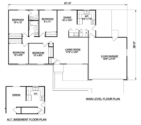Main Floor Plan for House Plan #369129