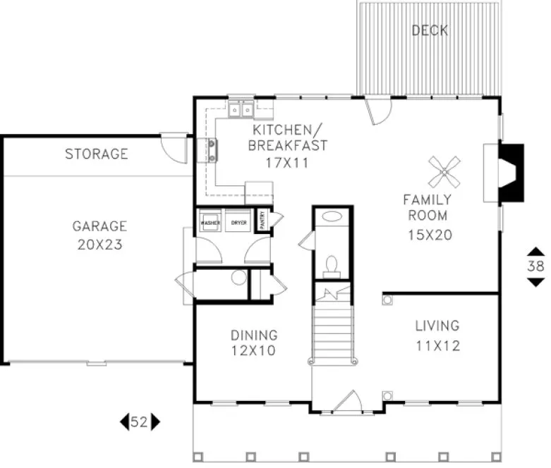 Main Floor Plan for House Plan #278091