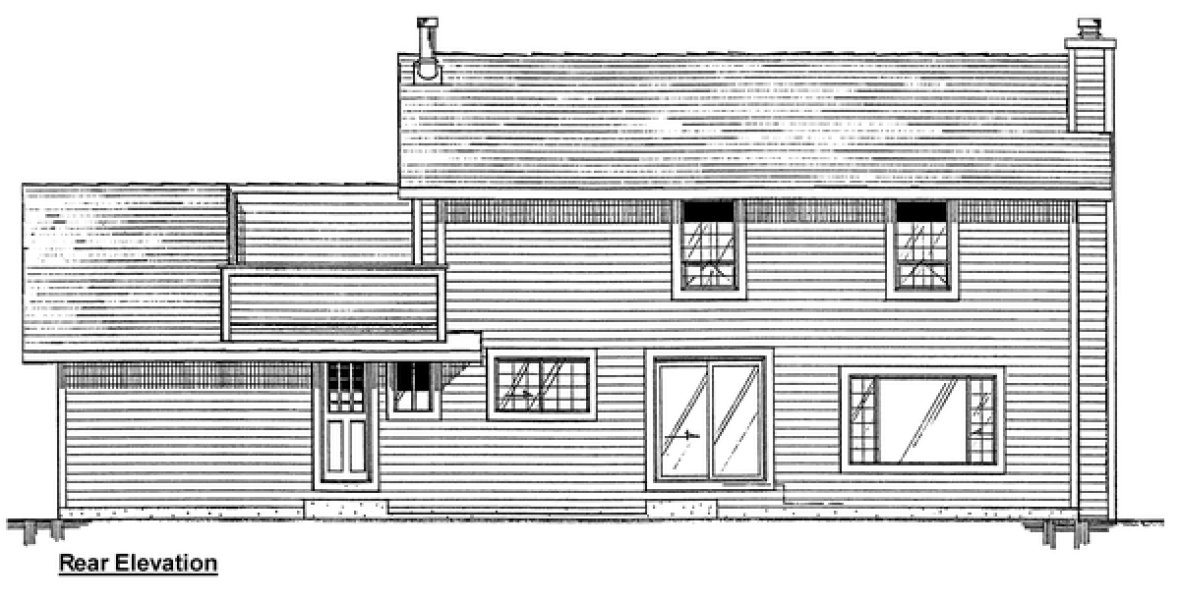 Rear Elevation for House Plan #200914