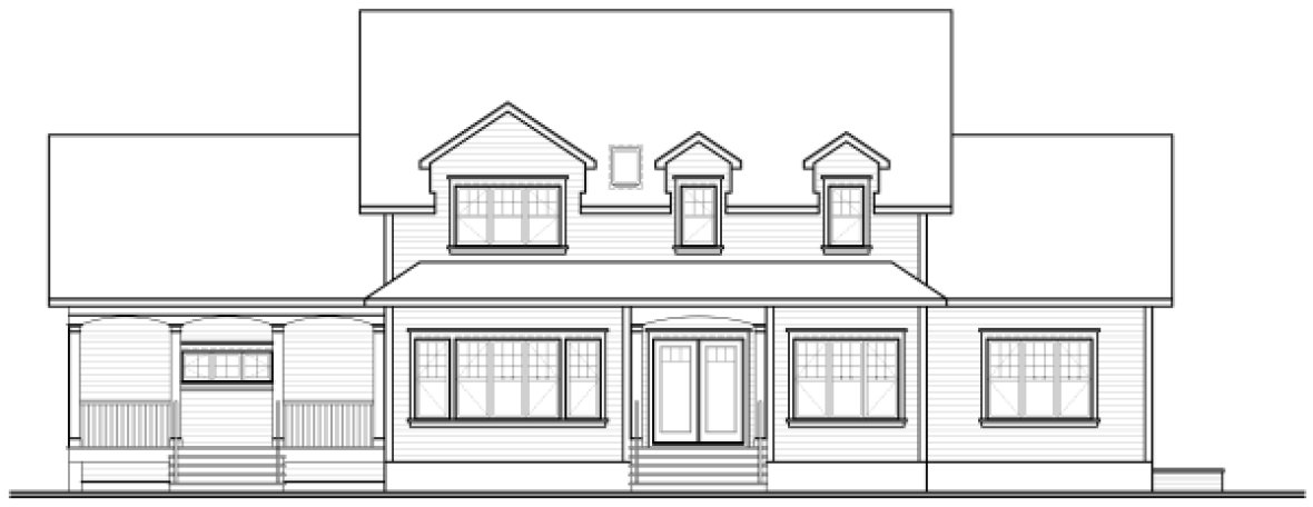 Rear Elevation for House Plan #149303