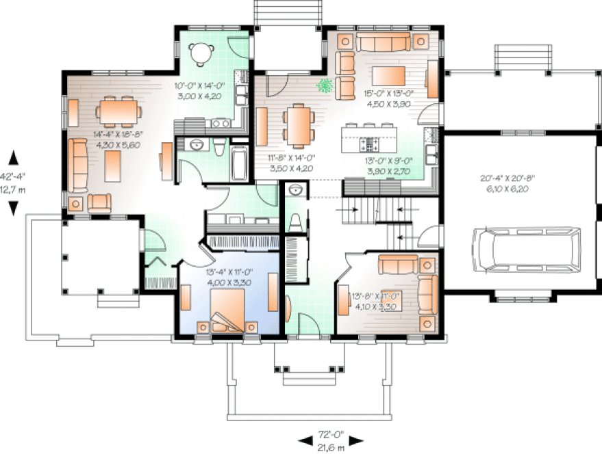 Main Floor Plan for House Plan #149303