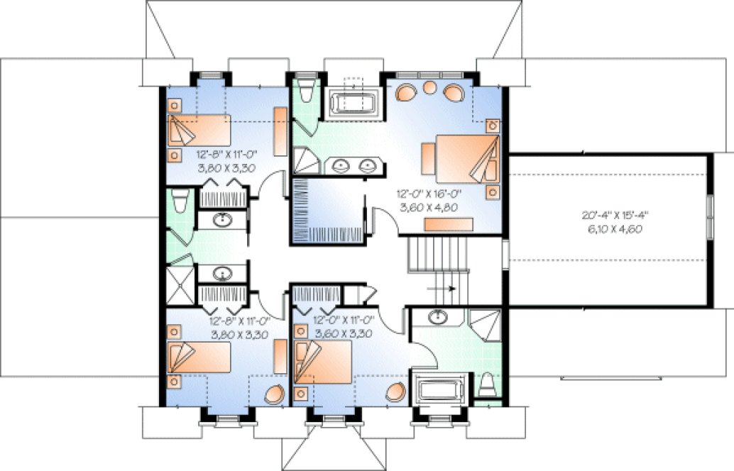 Second Floor Plan for House Plan #149303