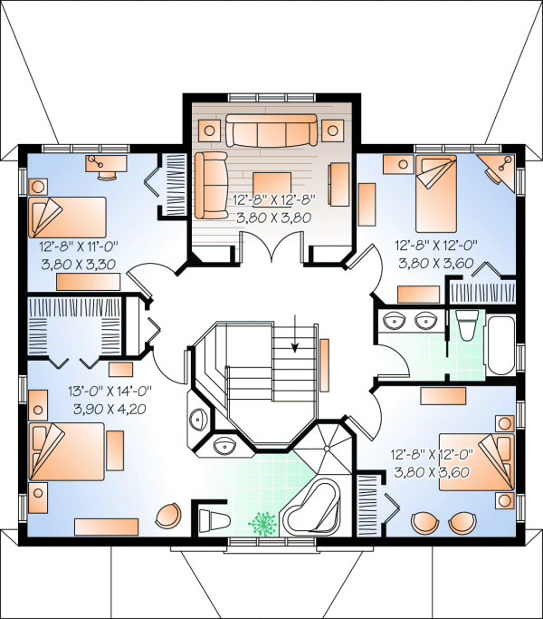Second Floor Plan for House Plan #141403