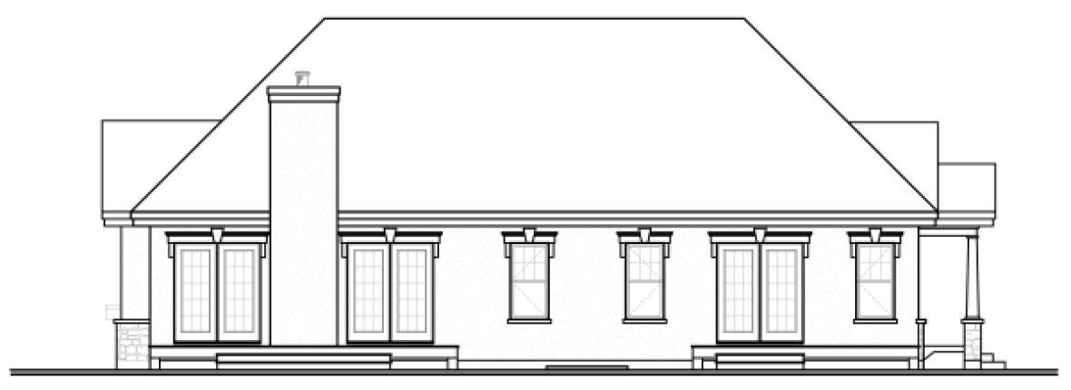 Rear Elevation for House Plan #142403