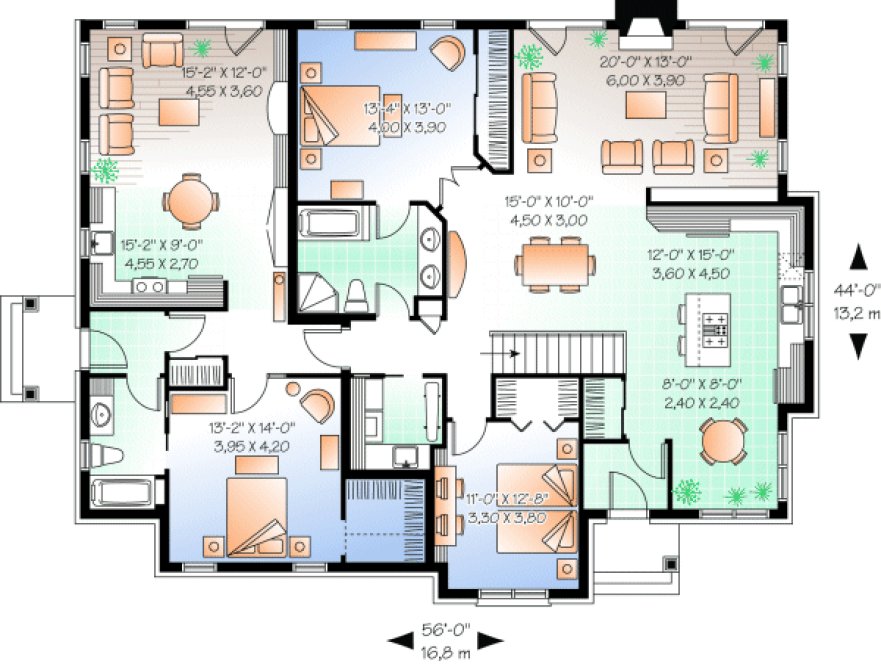Main Floor Plan for House Plan #142403