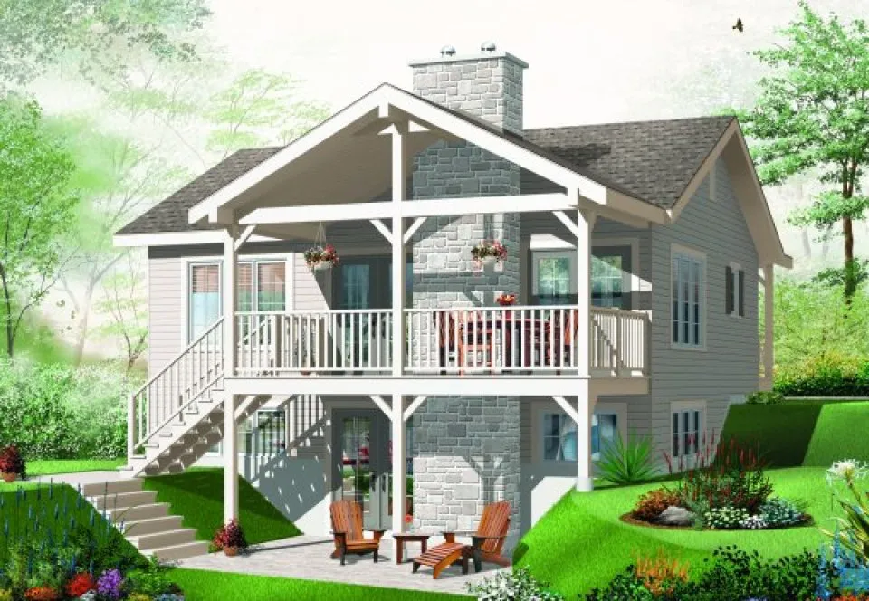 Rear Elevation for House Plan #145593