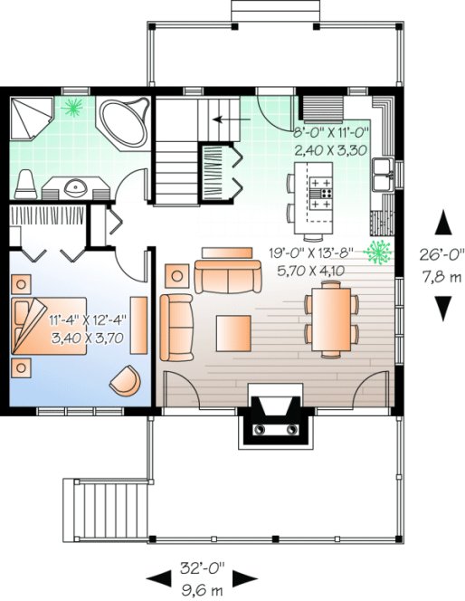 Main Floor Plan for House Plan #145593