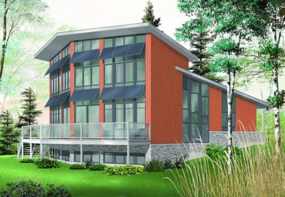 Rear Elevation for House Plan #140593