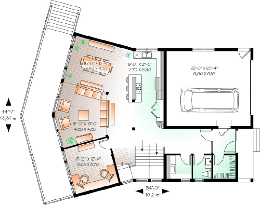 Main Floor Plan for House Plan #140593