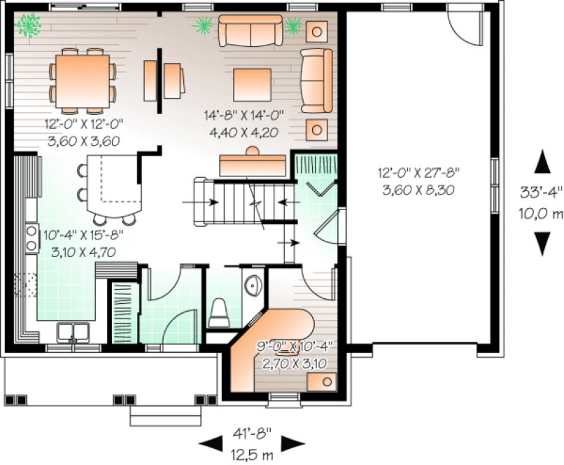 Main Floor Plan for House Plan #141783