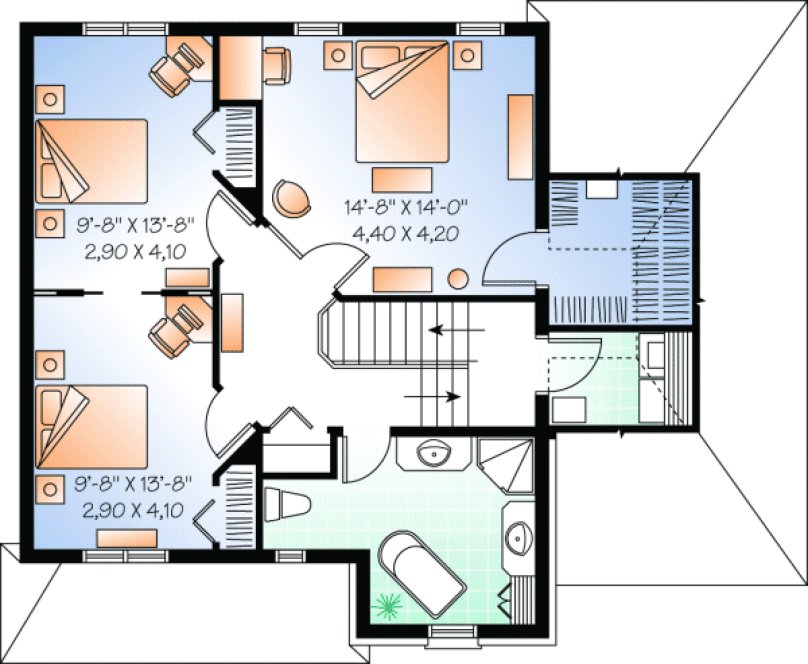 Second Floor Plan for House Plan #141783