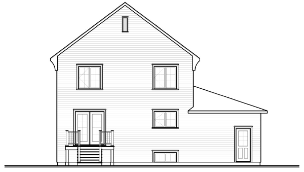 Rear Elevation for House Plan #149683