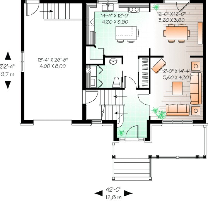 Main Floor Plan for House Plan #149683