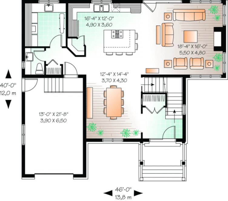 Main Floor Plan for House Plan #148683