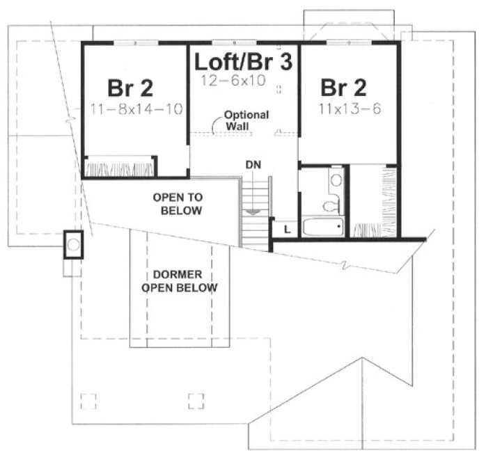 Second Floor Plan for House Plan #297002