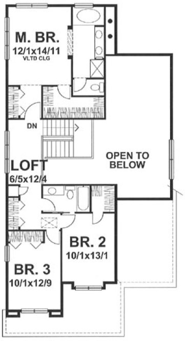 Second Floor Plan for House Plan #298002