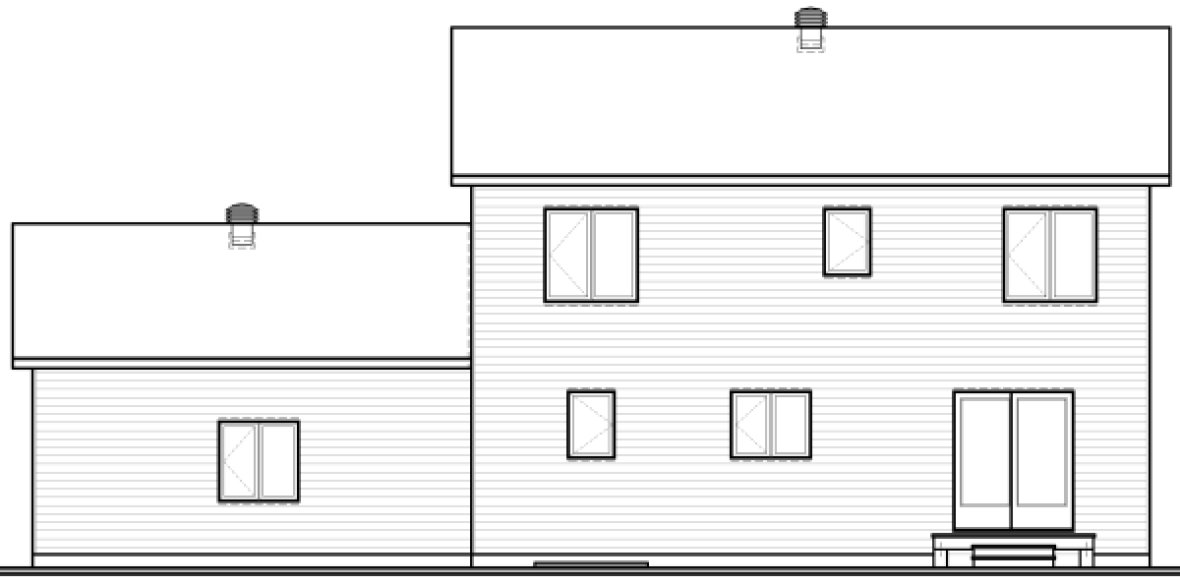 Rear Elevation for House Plan #147683