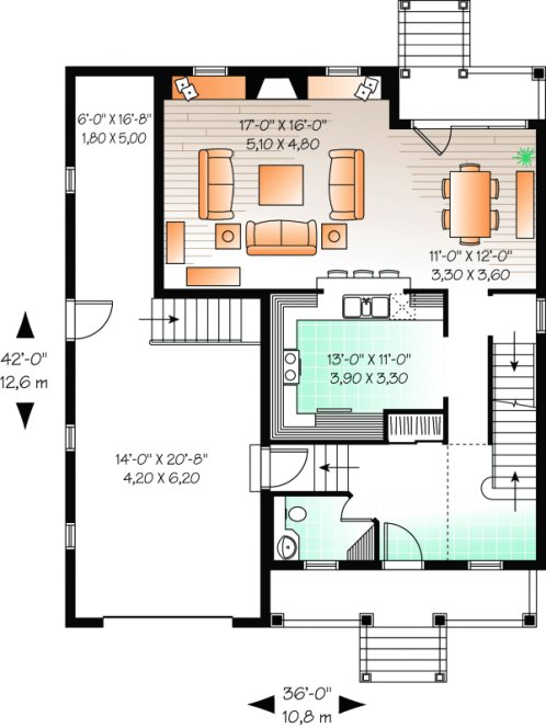 Main Floor Plan for House Plan #144683