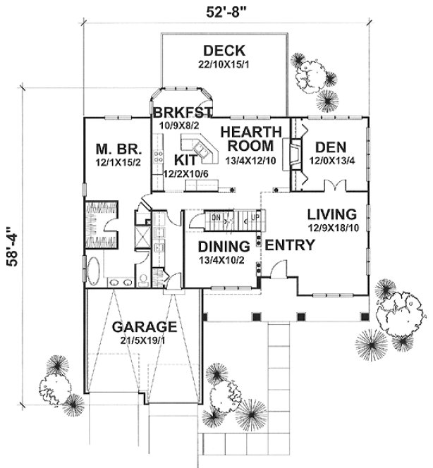 Main Floor Plan for House Plan #291012