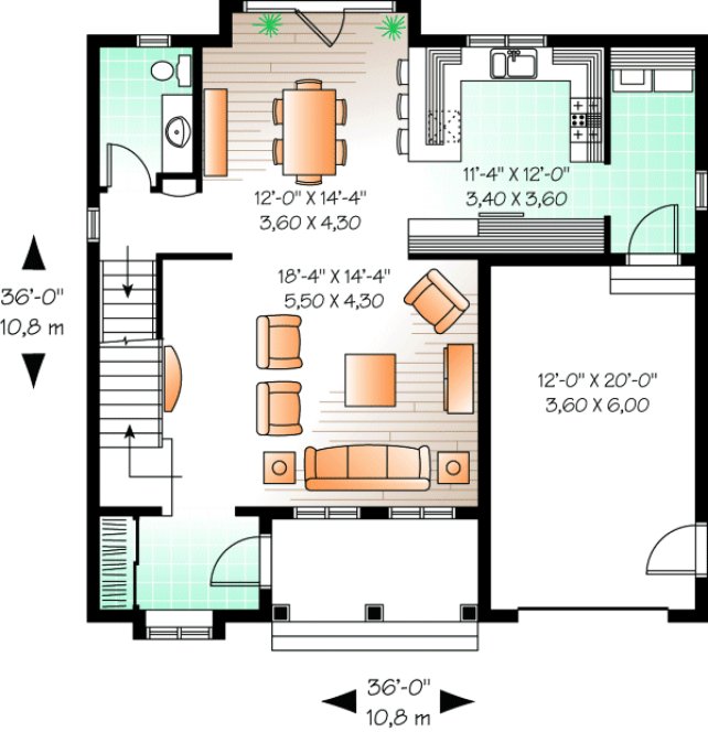 Main Floor Plan for House Plan #142683