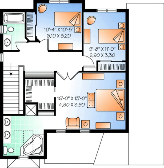 Second Floor Plan for House Plan #142683
