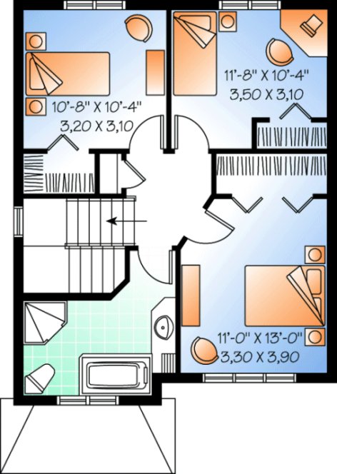 Second Floor Plan for House Plan #149073