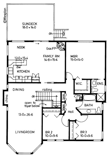 Main Floor Plan for House Plan #201195