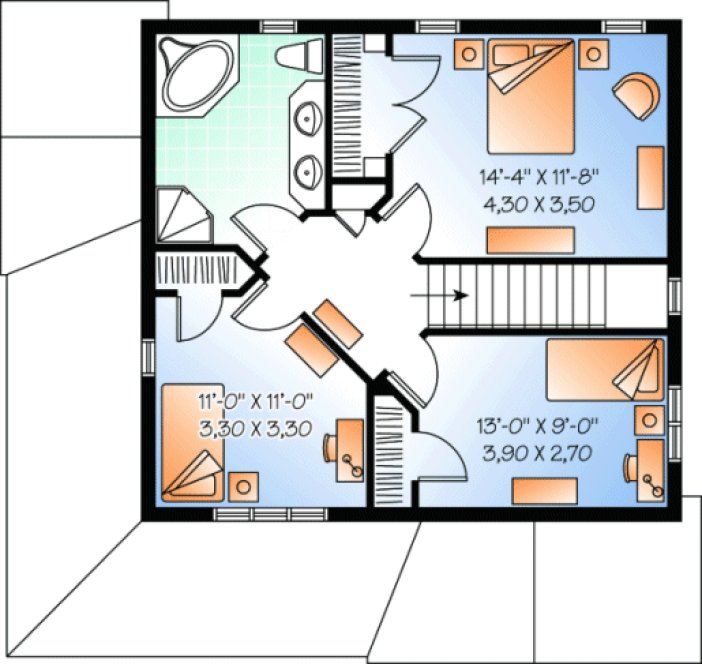 Second Floor Plan for House Plan #148073