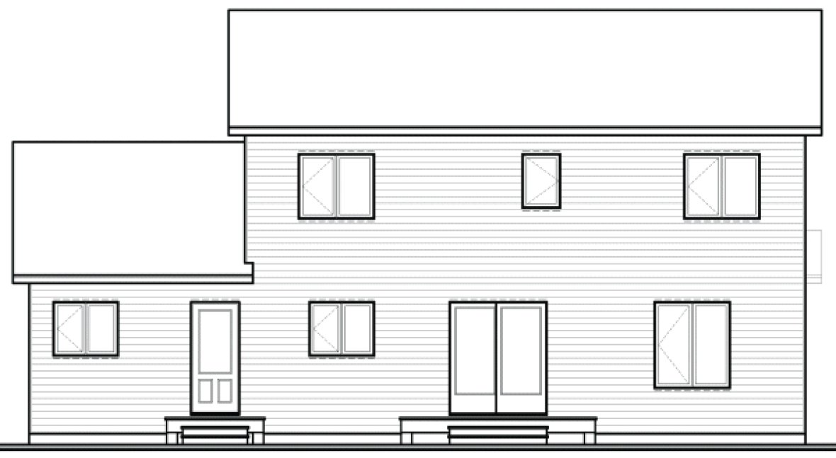 Rear Elevation for House Plan #146073