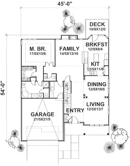 Main Floor Plan for House Plan #291112