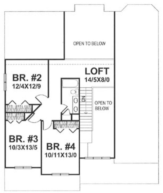 Second Floor Plan for House Plan #291112
