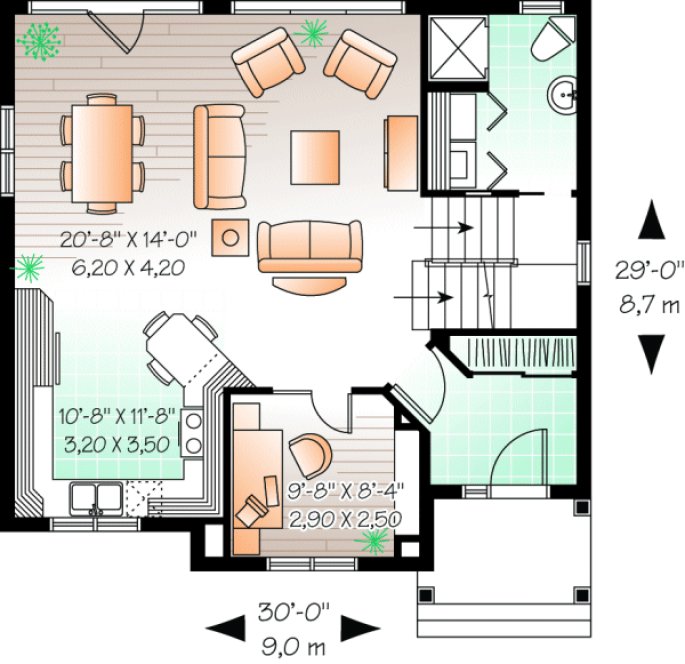 Main Floor Plan for House Plan #141073