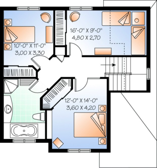 Second Floor Plan for House Plan #141073