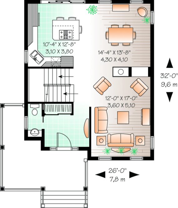 Main Floor Plan for House Plan #140073
