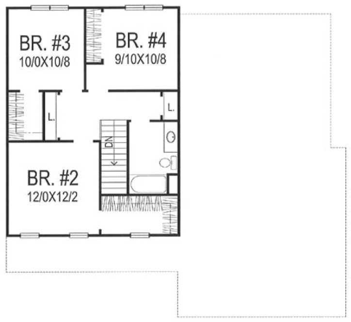 Second Floor Plan for House Plan #292101