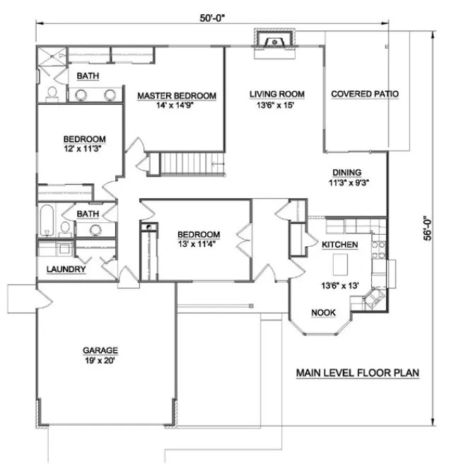 Main Floor Plan for House Plan #369029