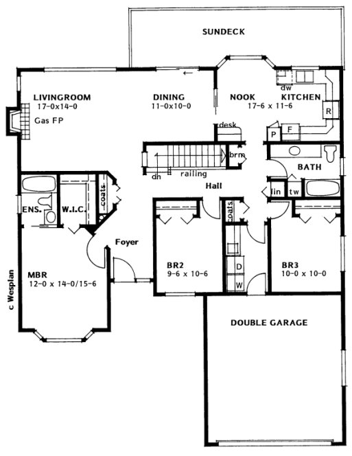 Main Floor Plan for House Plan #201202