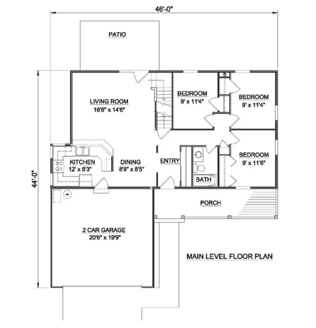 Main Floor Plan for House Plan #366039