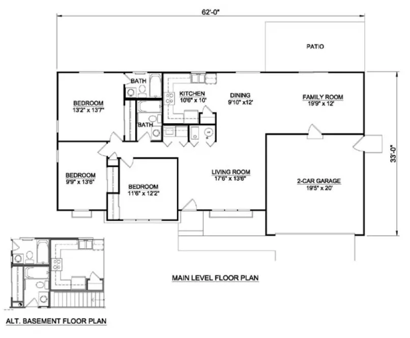 Main Floor Plan for House Plan #367039