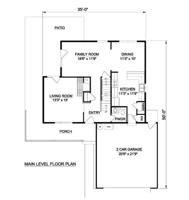 Main Floor Plan for House Plan #361139