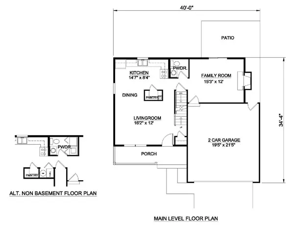 Main Floor Plan for House Plan #364139