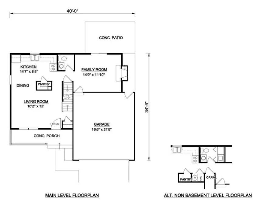 Main Floor Plan for House Plan #363049