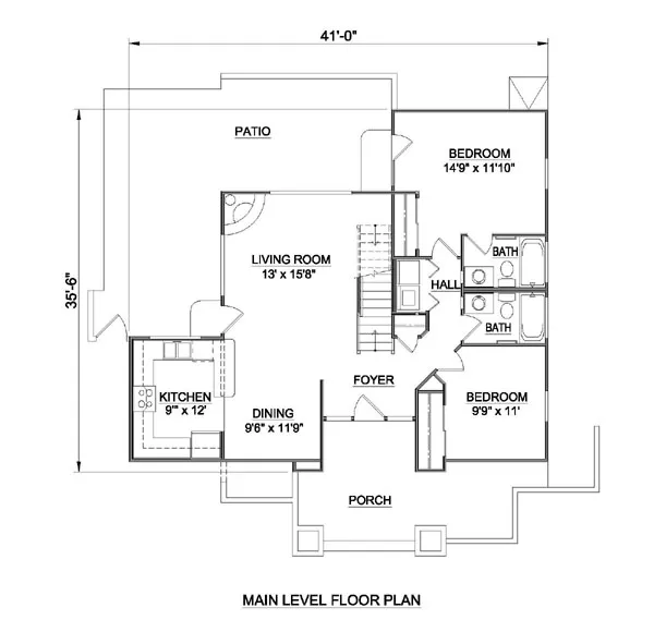 Main Floor Plan for House Plan #364049