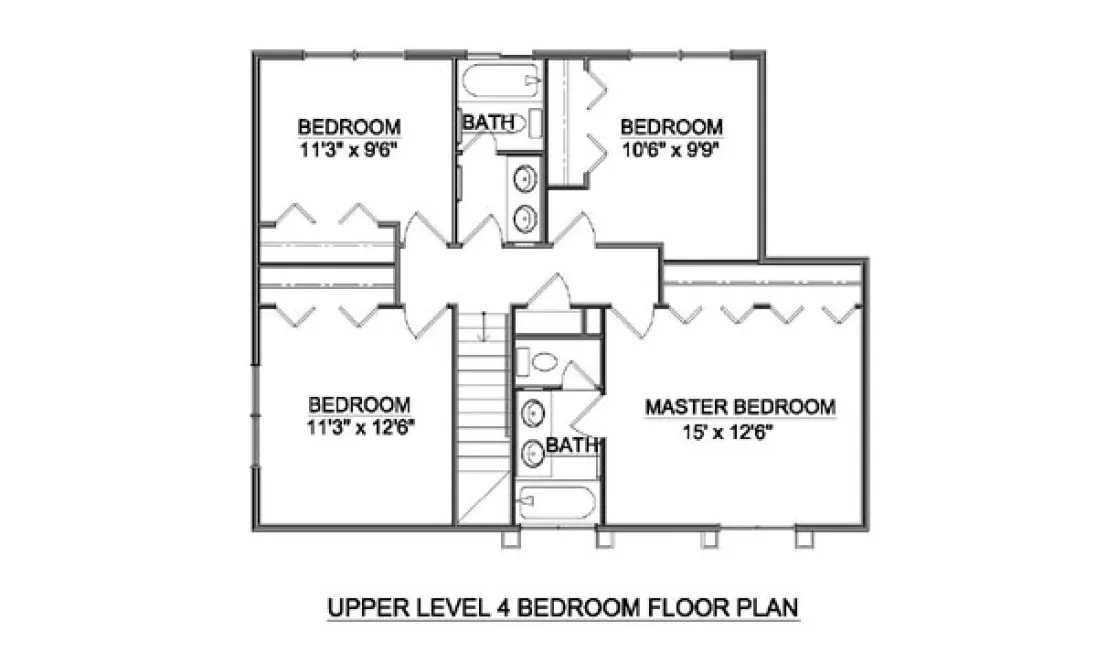 Second Floor Plan for House Plan #364069