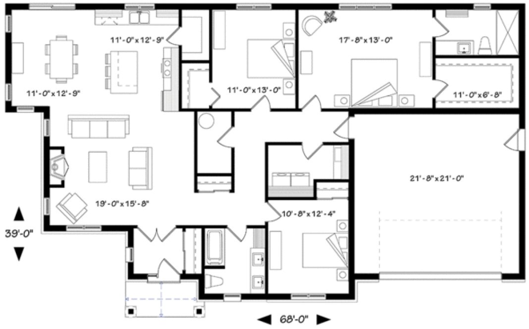 Main Floor Plan for House Plan #148581