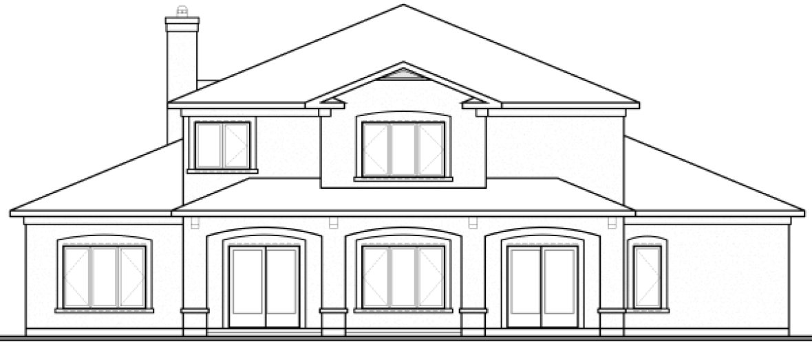 Rear Elevation for House Plan #149163