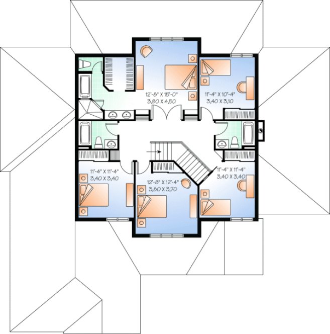 Second Floor Plan for House Plan #149163