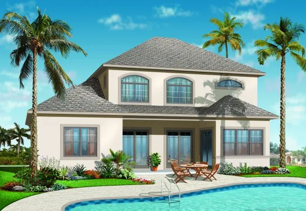 Rear Elevation for House Plan #146163